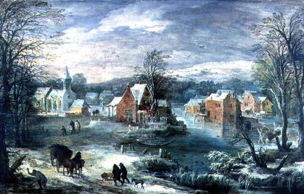 Paisaje de Pueblo en Invierno de Joos or Josse de The Younger Momper