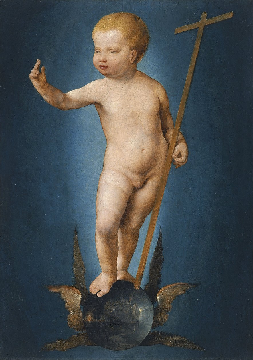 Alemán: Christuskind auf einer Weltkugel El Niño Jesús en el Orbe del Mundo de Joos van Cleve