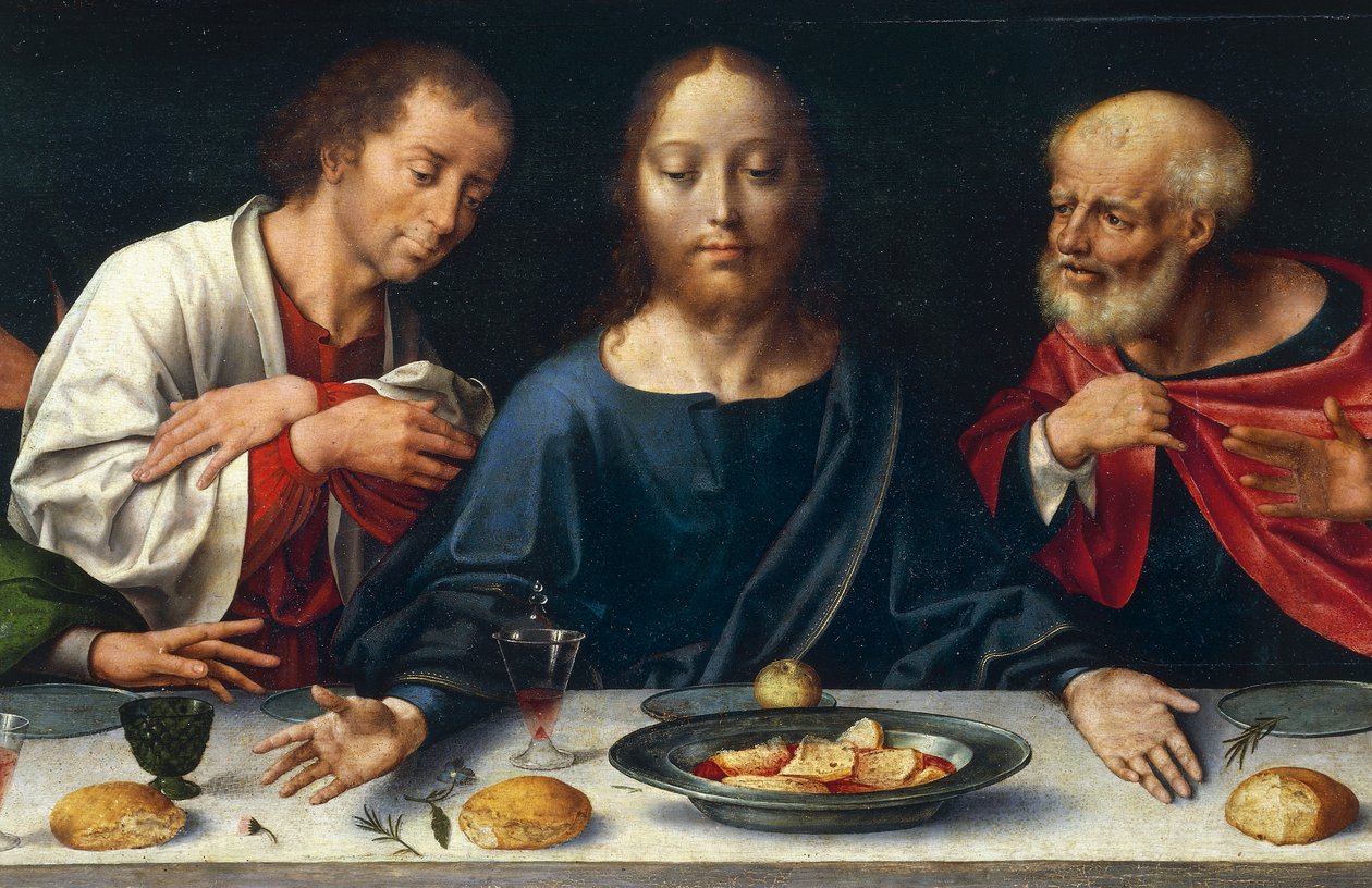 La Última Cena, Cristo entre Juan y Pedro de Joos van Cleve