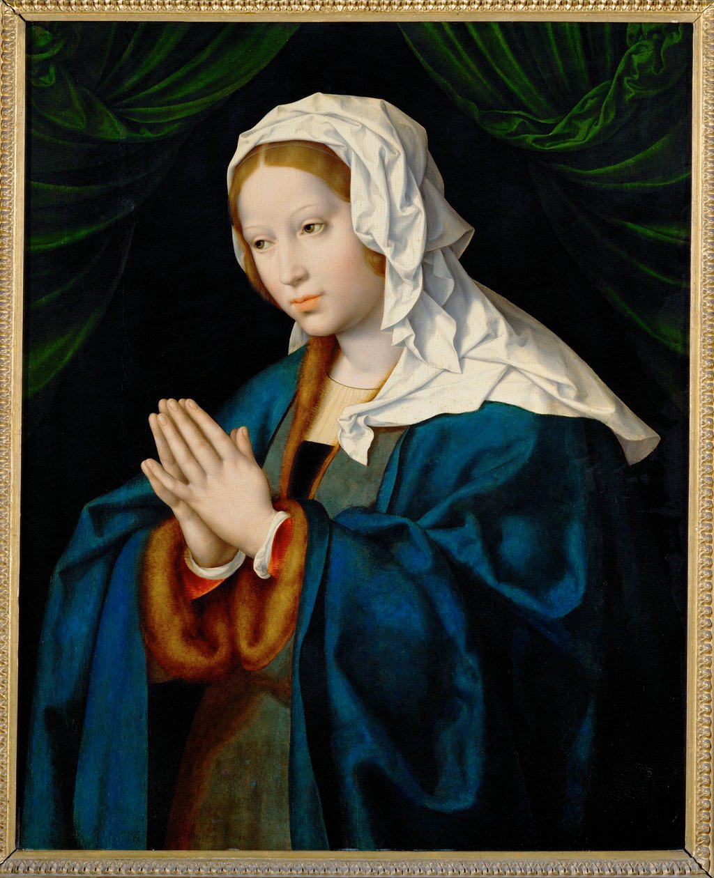 La Virgen María rezando ... (pintura sobre lienzo) de Joos van Cleve