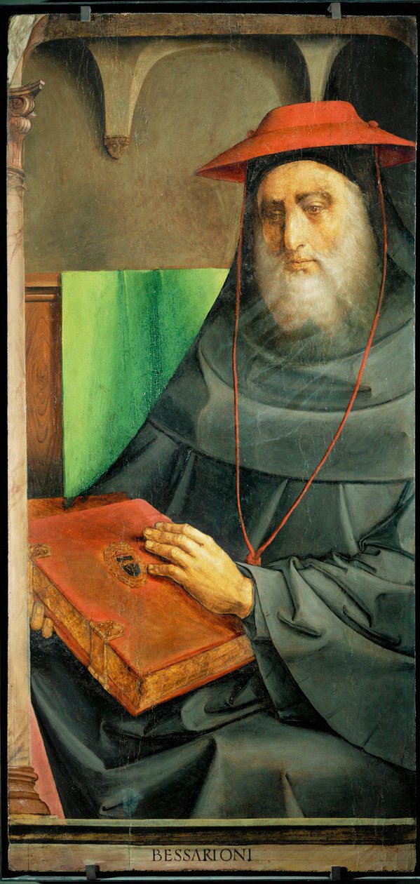 Cardenal Bessarion, humanista y erudito de Bizancio ... de Joos van Gent (fl.1460 75)