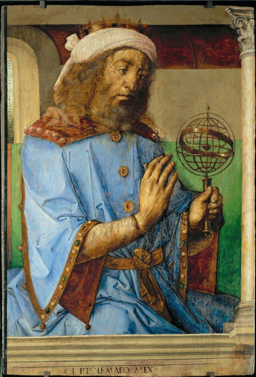 Claudio Ptolomeo, astrónomo y geógrafo griego ... de Joos van Gent (fl.1460 75)