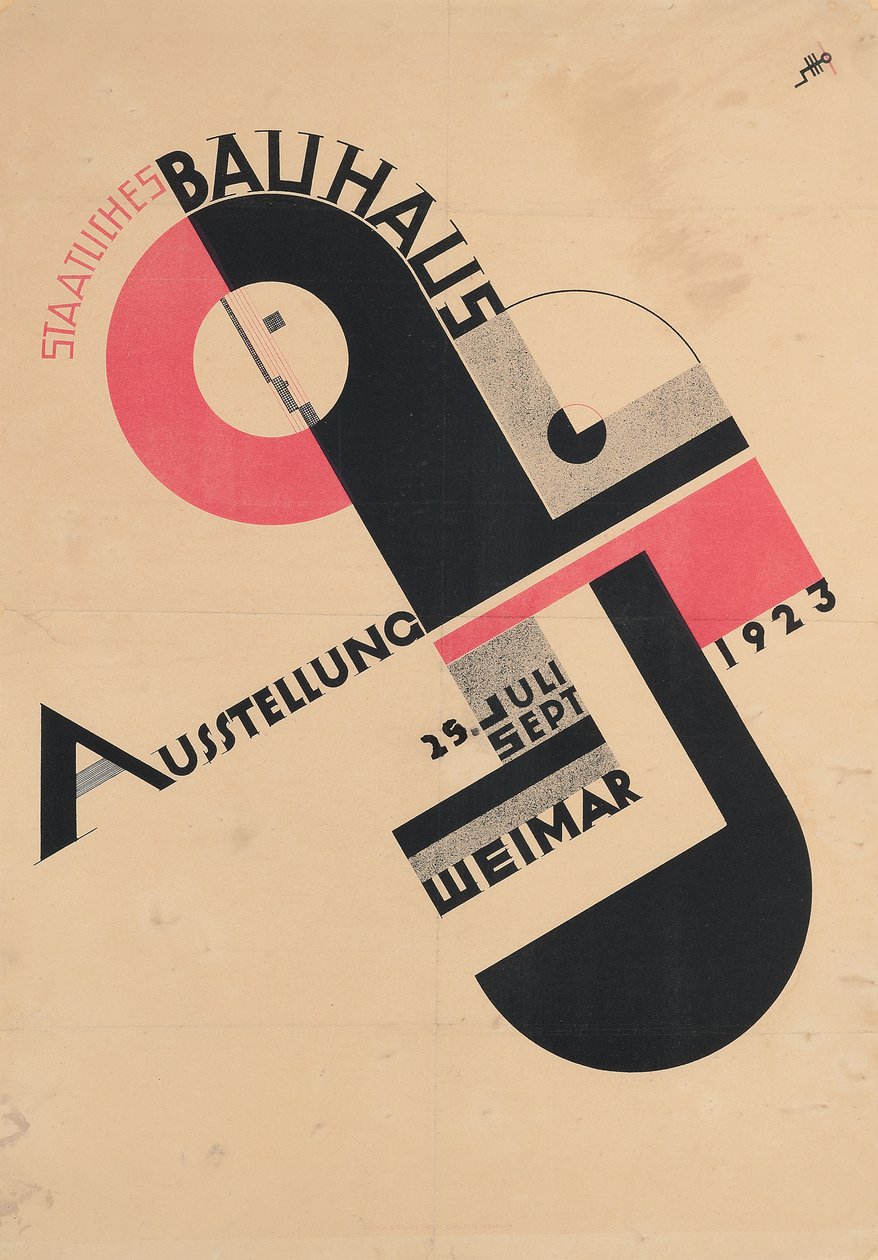 Póster para la Exposición Estatal de la Bauhaus de 1923 de Joost Schmidt