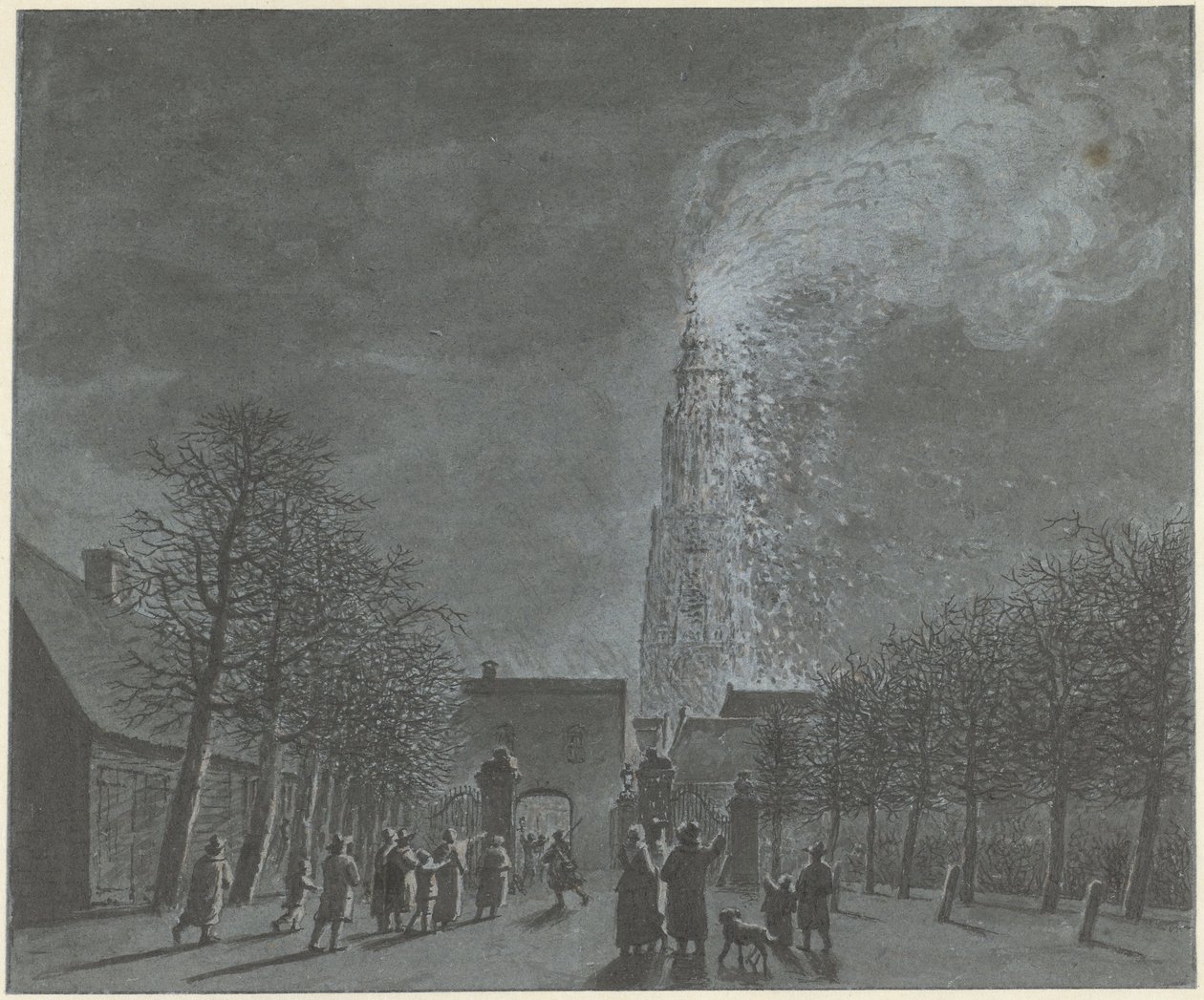Incendio en la torre de la iglesia de Amersfoort de Jordanus Hoorn