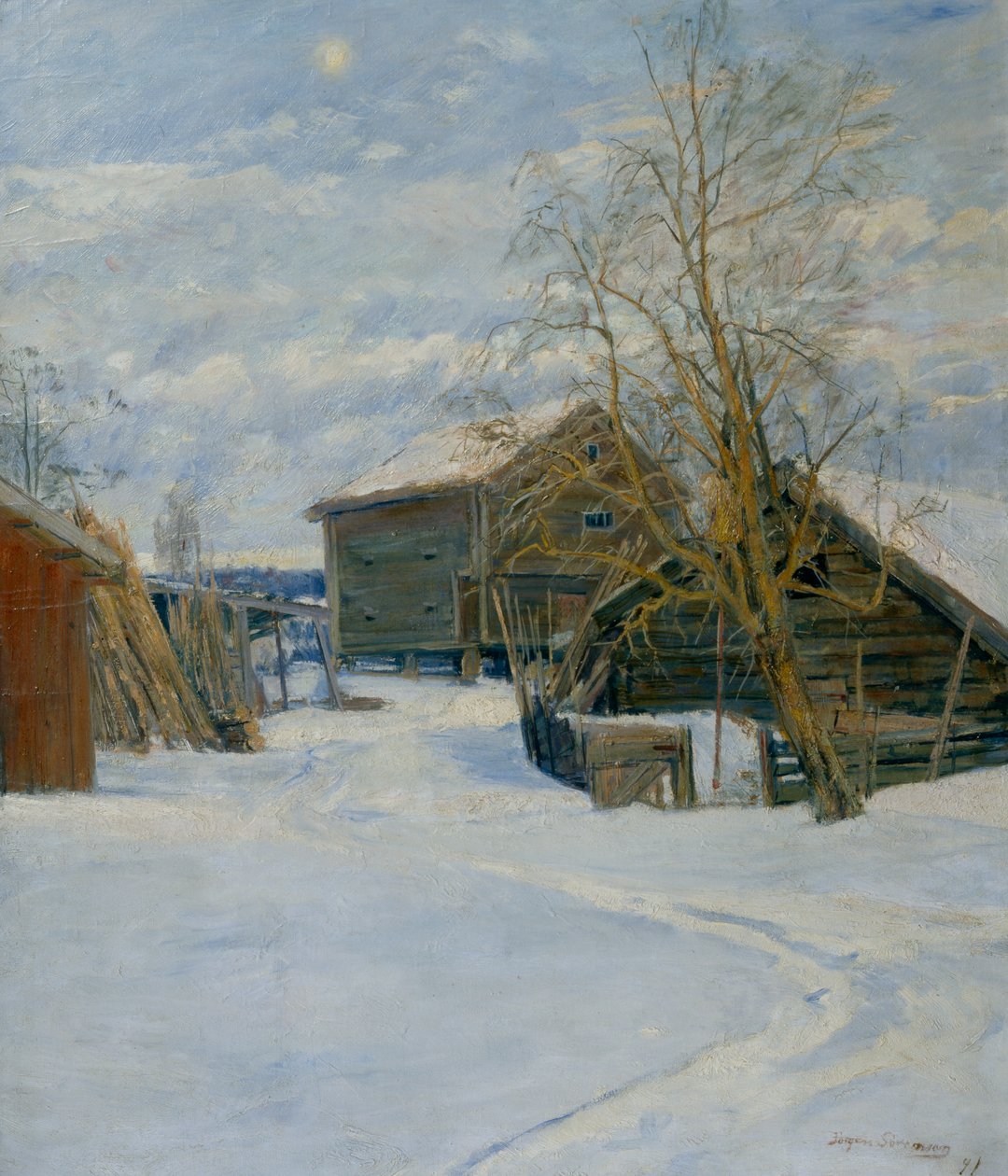 Casa en un Paisaje de Invierno de Jorgen Sorensen