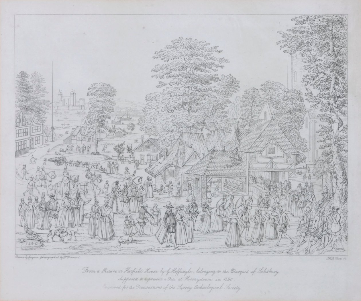 Fiesta en Horseydown, c.1590 de Joris Hoefnagel