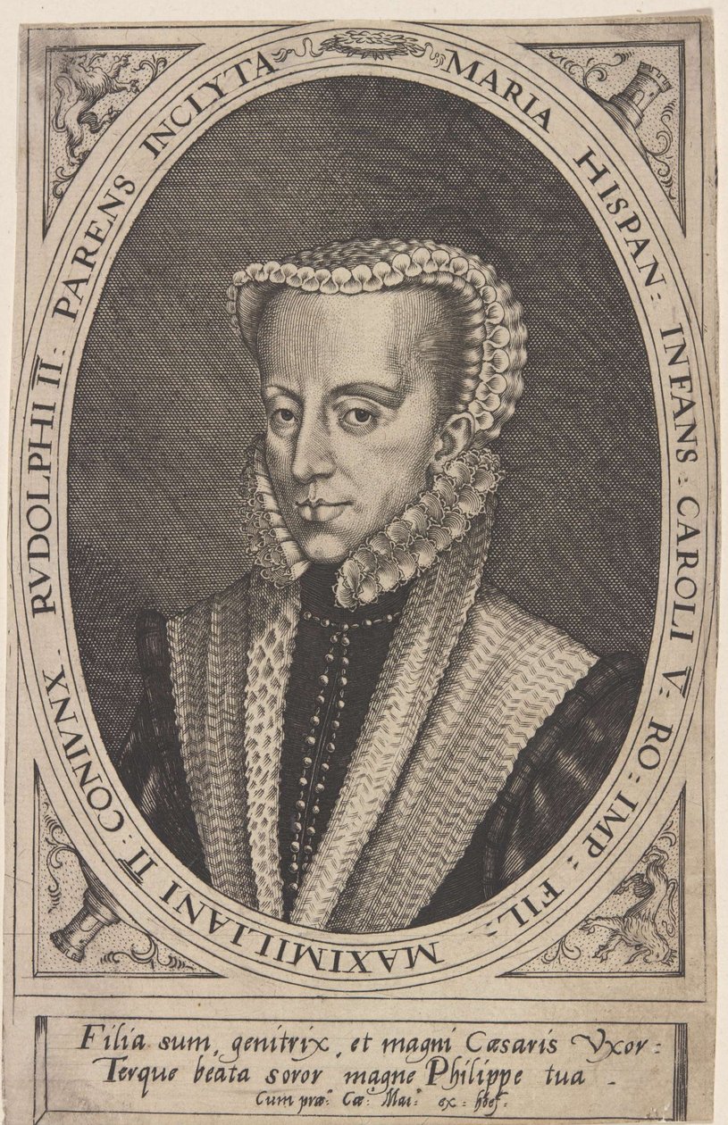 Georg Hoefnagel - María de Austria, Emperatriz del Sacro Imperio Romano Germánico de Joris Hoefnagel