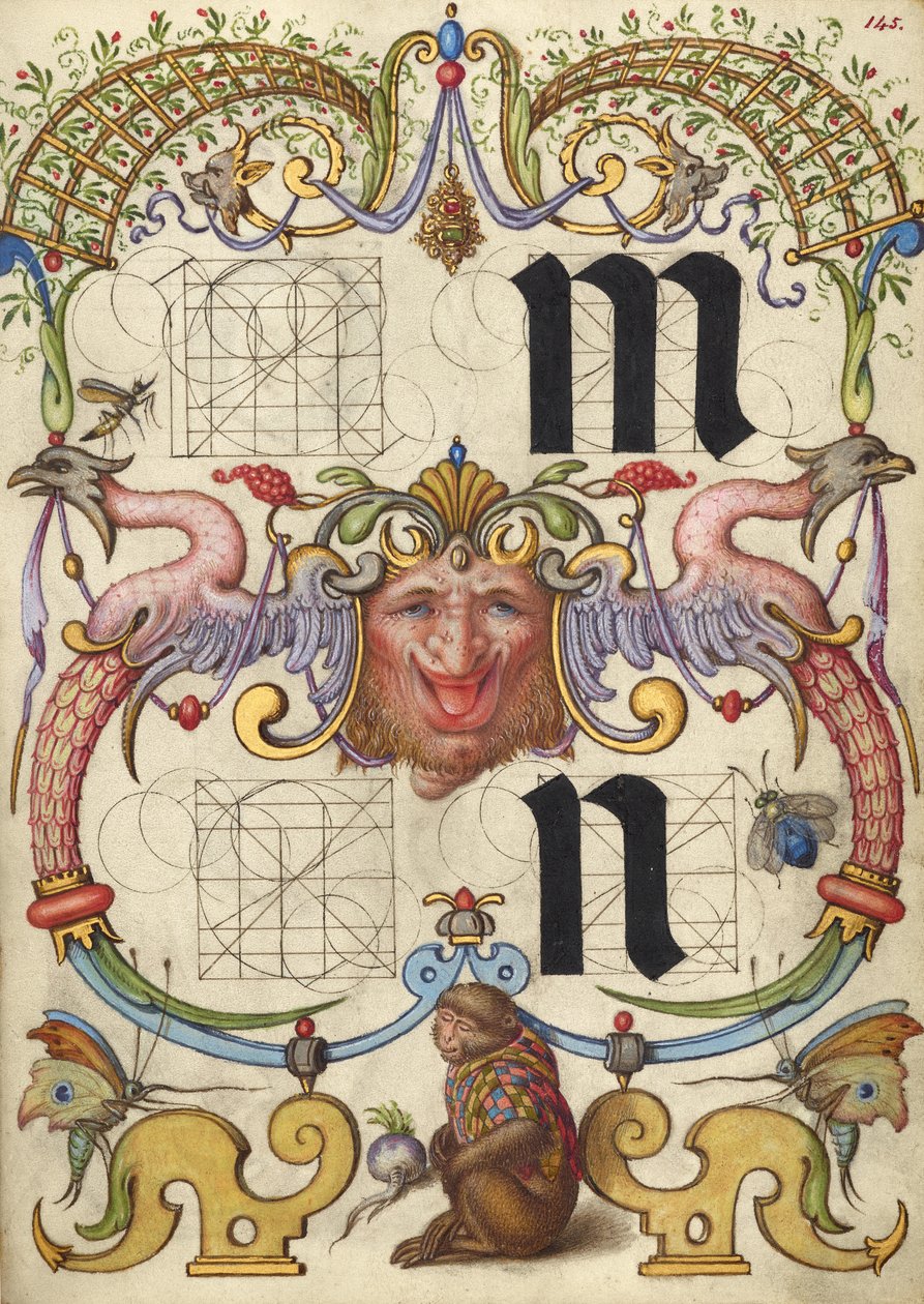 Anleitung zum Konstruieren der Buchstaben m und n de Joris Hoefnagel