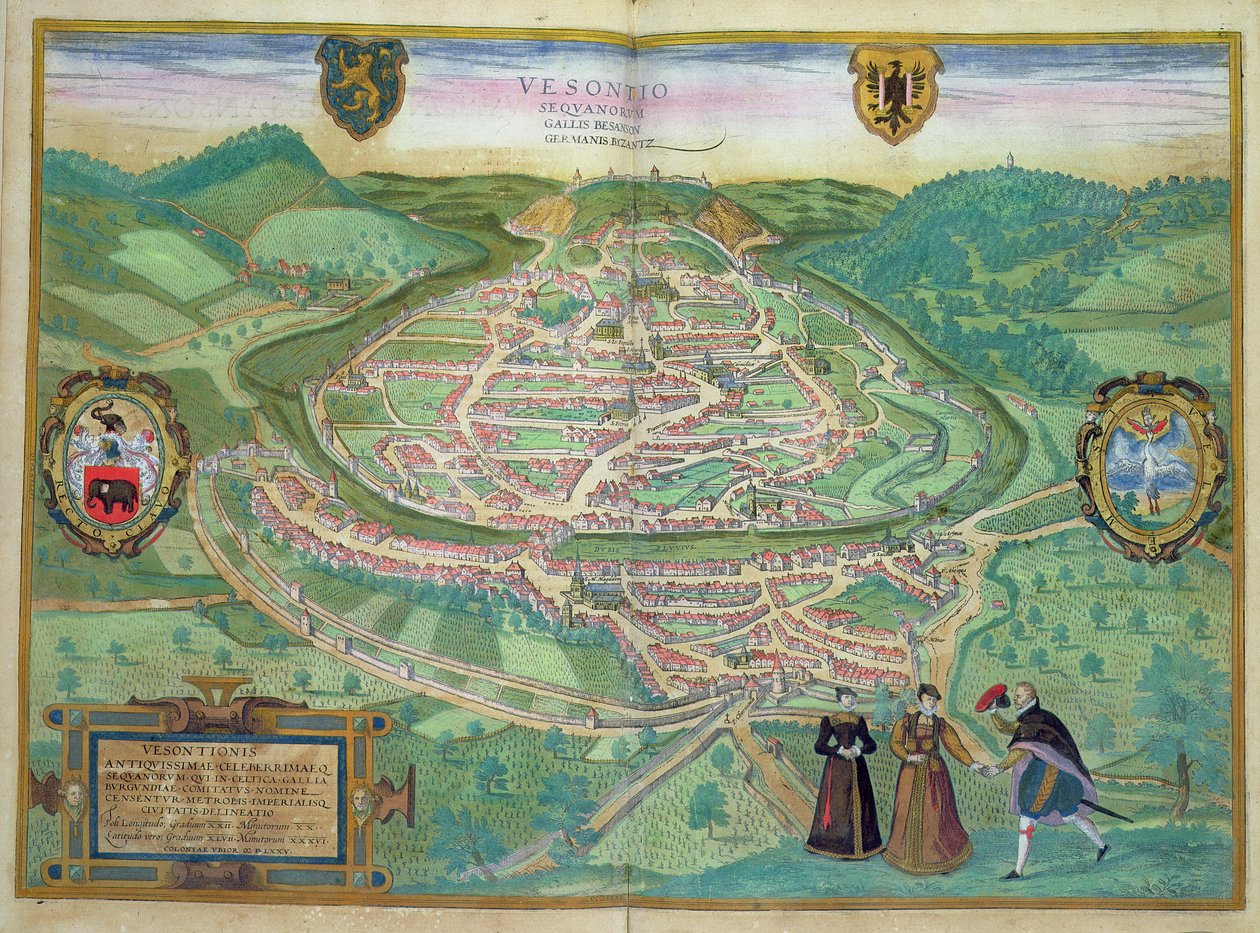 Mapa de Besançon, de 