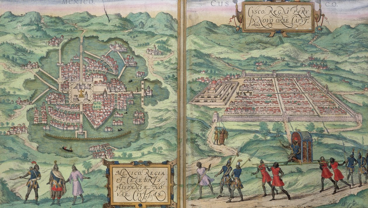 Mapa de México y Cuzco, de 