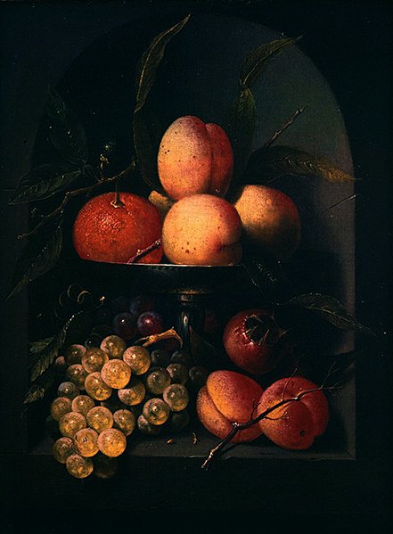 Tazza de frutas en un nicho de piedra de Joris van Son