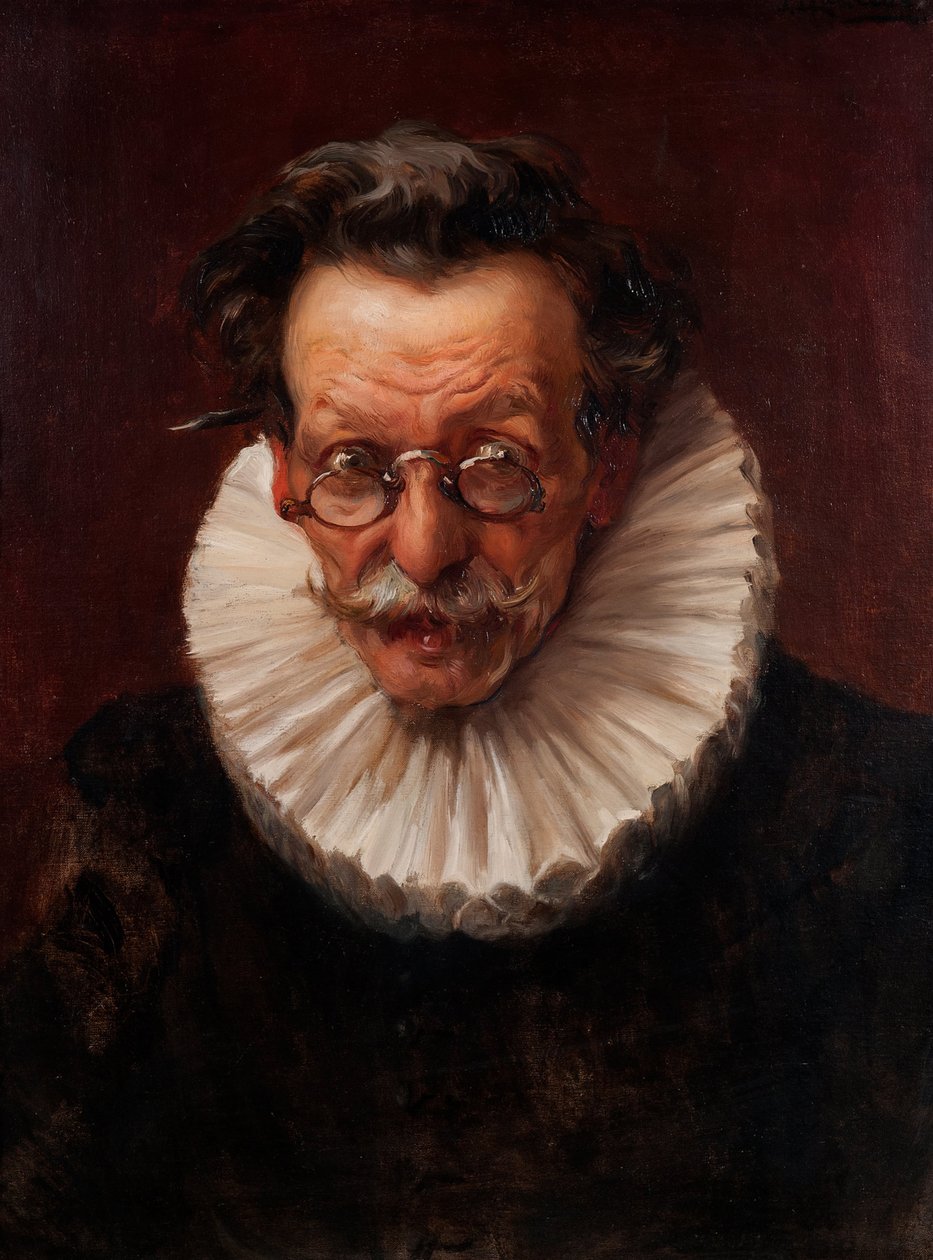 Retrato de un hombre anciano vestido al estilo del reinado de Felipe IV de José Llaneces