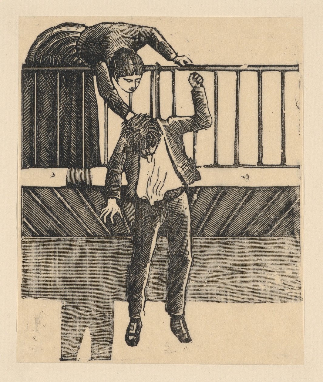 Una mujer descubriendo a un hombre que se ha suicidado ahorcándose, ca. 1900-1910 de José Guadalupe Posada