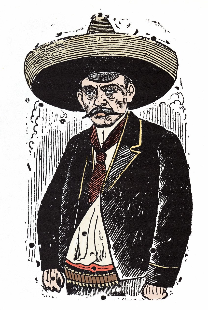 Emiliano Zapata (1880-1919), revolucionario mexicano. Xilografía de José Guadalupe Posada de José Guadalupe Posada