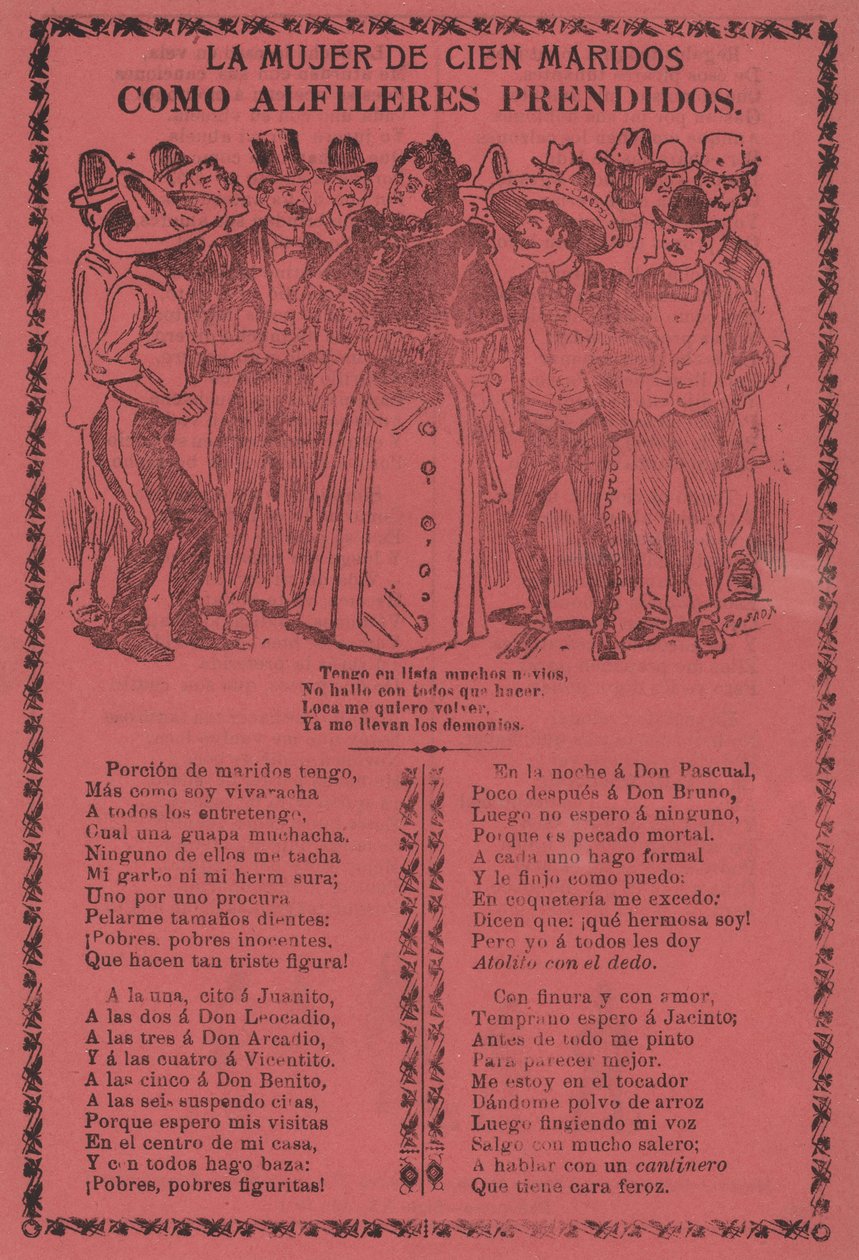 La mujer de cien maridos - Como alfileres prendidos de José Guadalupe Posada