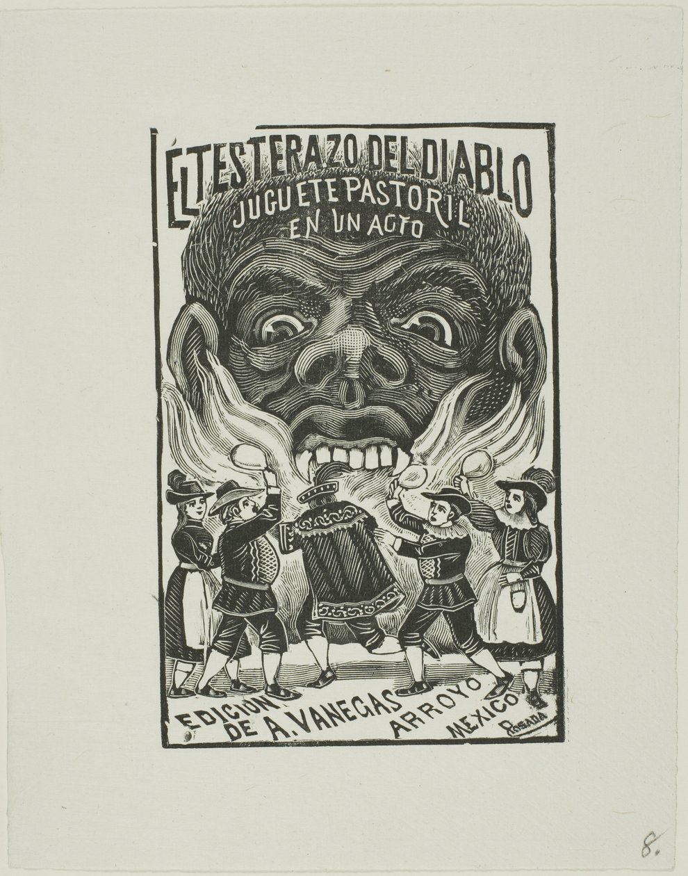 El diablo embiste con su cabeza de José Guadalupe Posada