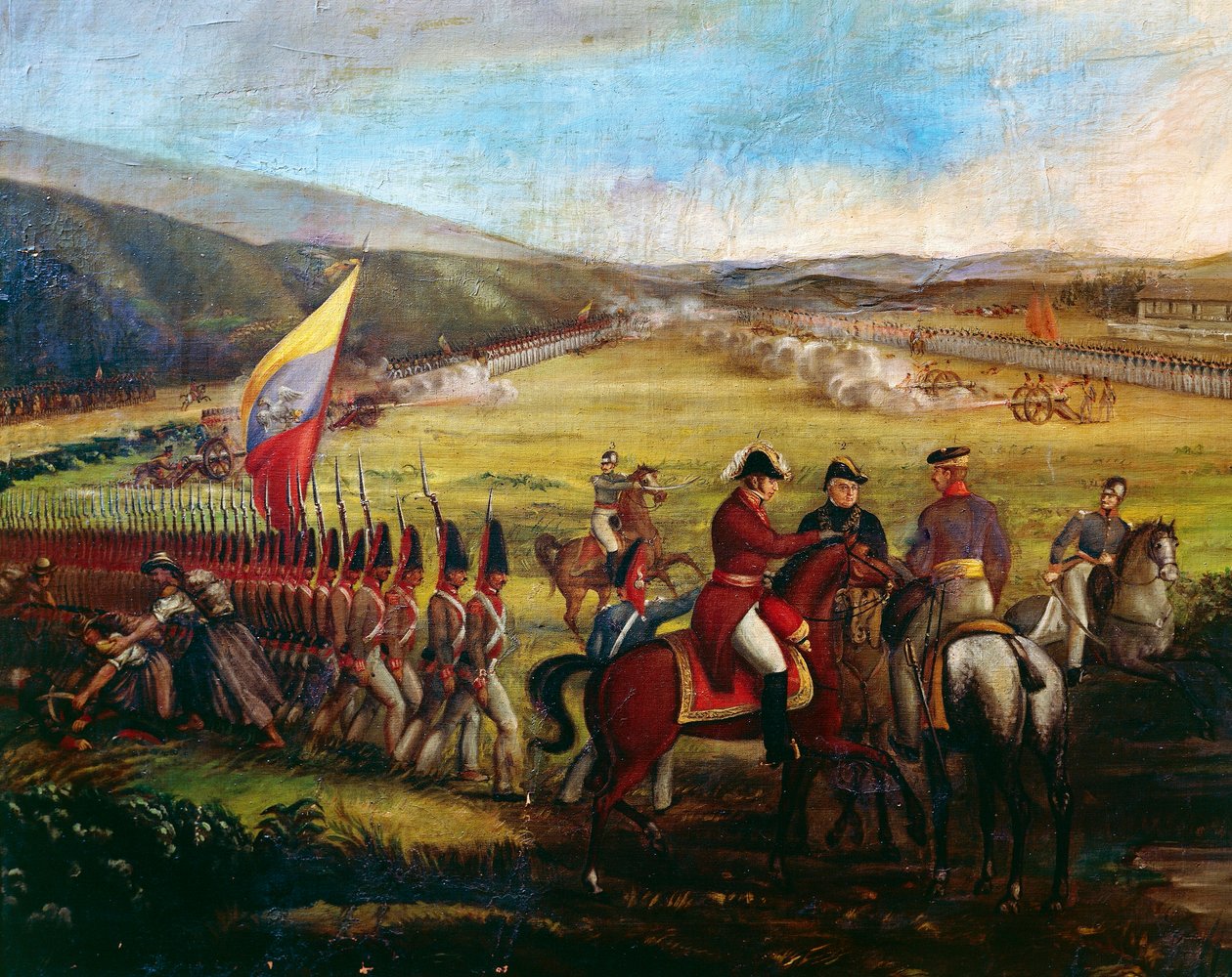 Las tropas del general Narino, compañero de Bolívar, durante la batalla de Calibio, cuadro de José María Espinosa (1796-1883). Colombia de José María Espinosa Prieto