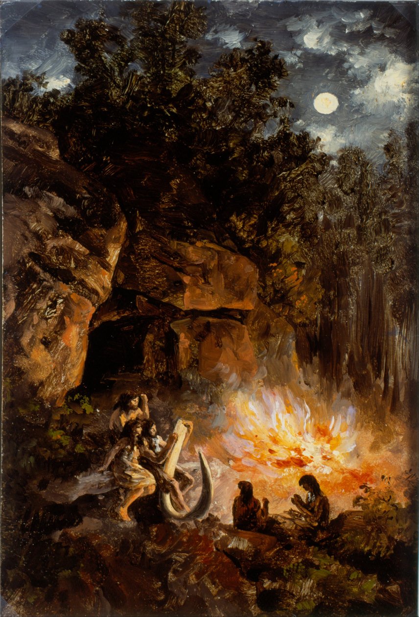 Escena del período Paleolítico superior cuaternario de José María Velasco