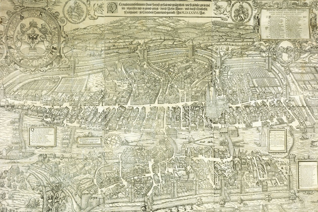 Plano de vista de Zúrich, 1576 de Jos Murer