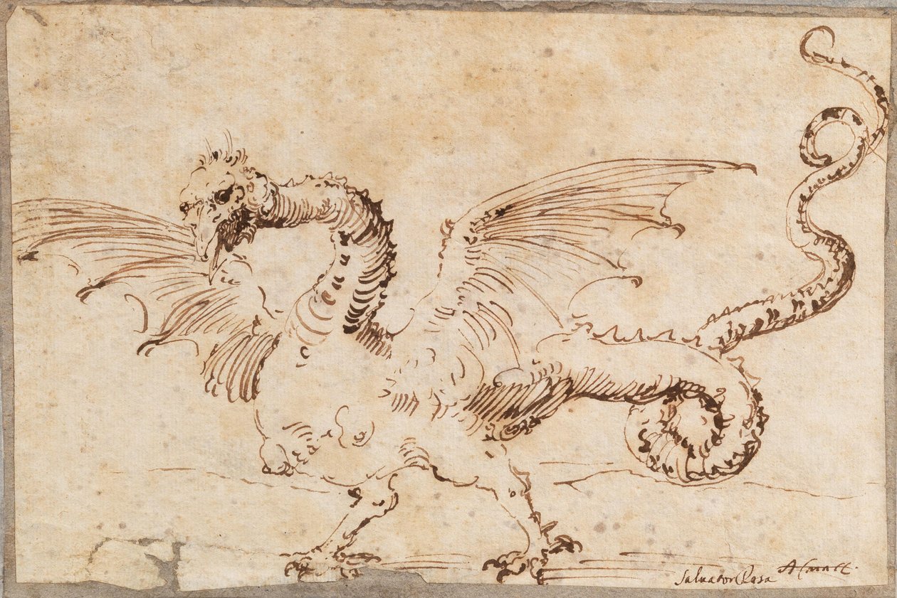 Estudio de un dragón, 1620s de José Ribera de