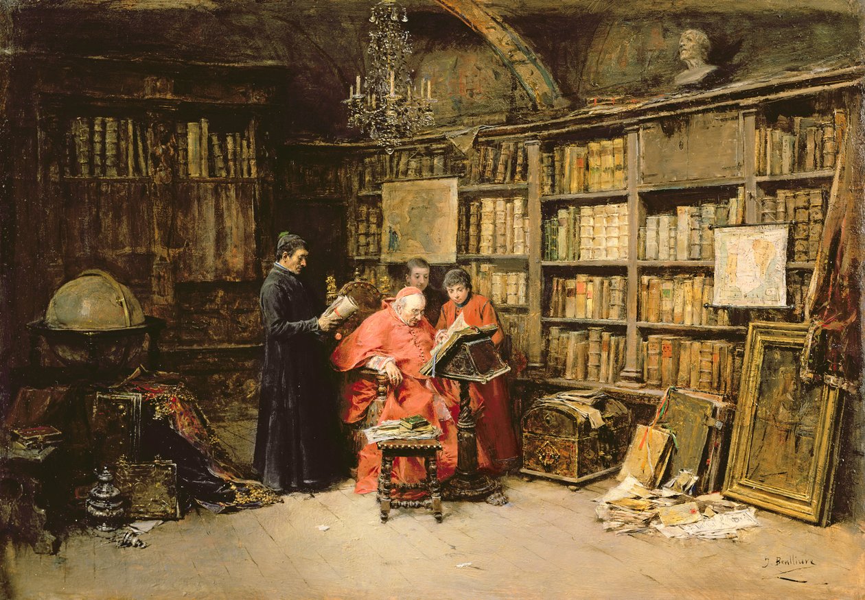 En el estudio del cardenal de Jose Benlliure y Gil