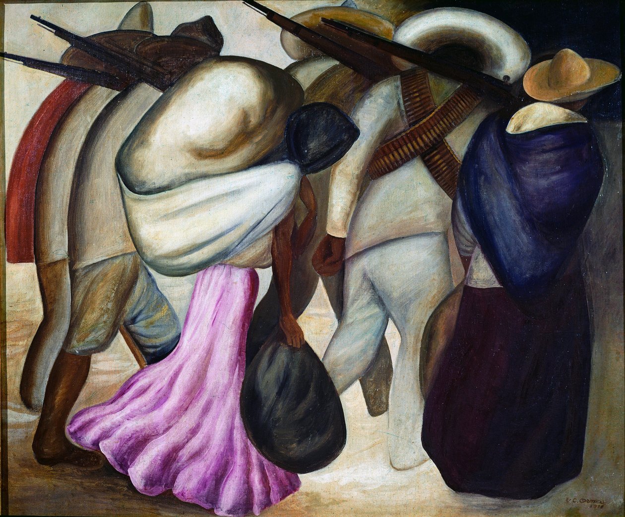 Las soldaderas Los Soldados. pintura de José Clemente Orozco (1883-1949) 1926 Ciudad de México, Museo de Arte Moderno de José Clemente Orozco