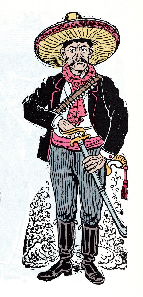 Revolución Mexicana (1910-1920) - Salazar Amador, revolucionario seguidor de Emiliano Zapata - Xilografía de José Guadalupe Posada (1852-1913) de José Guadalupe Posada