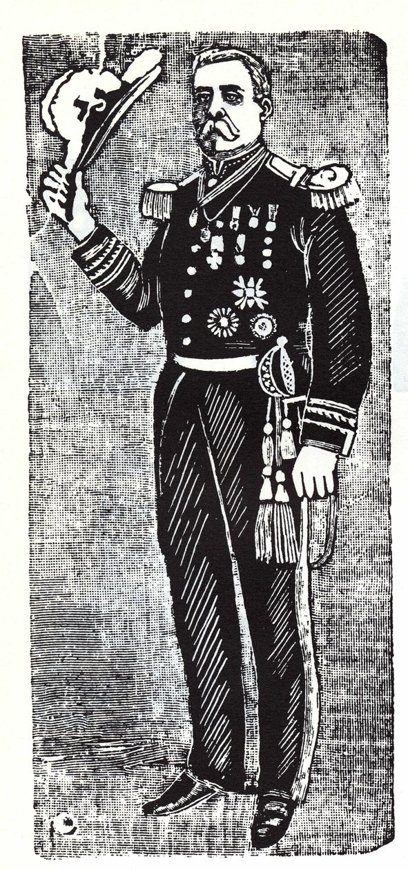 Retrato de Porfirio Díaz (1828-1915), Presidente de la República de México. Xilografía de José Guadalupe Posada (1852-1913) de José Guadalupe Posada
