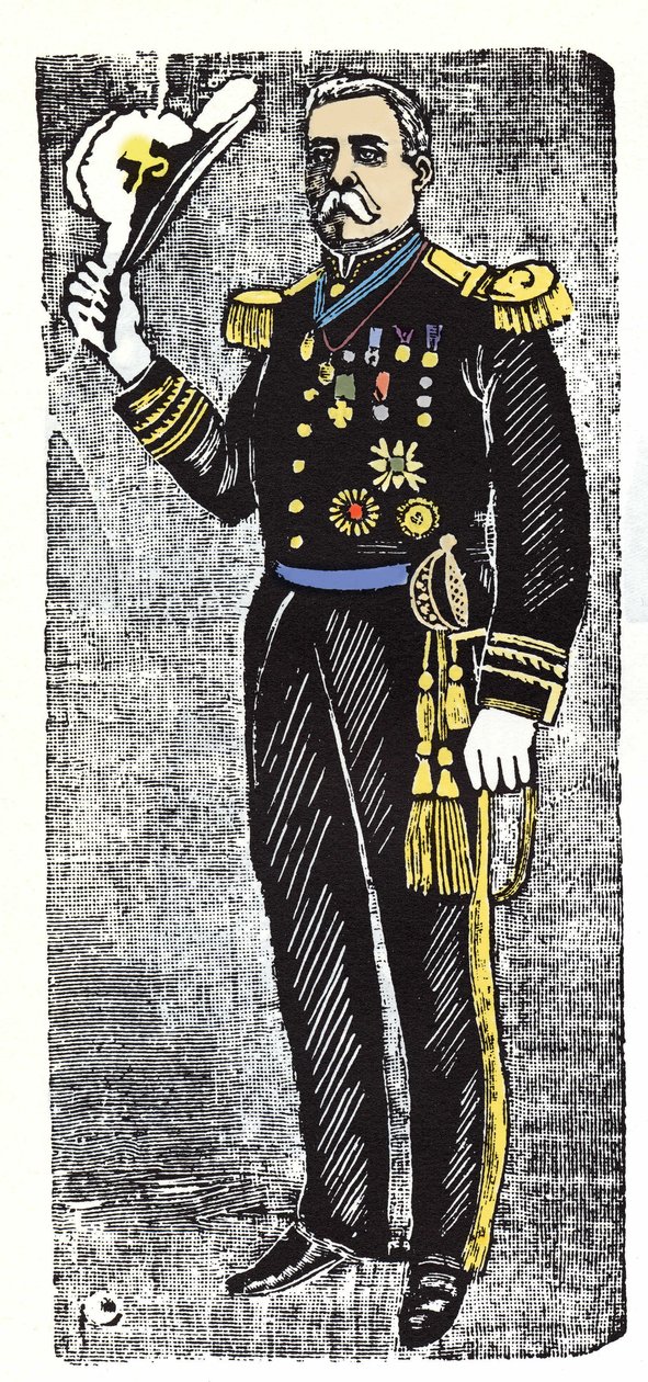 La Revolución Mexicana (1910-1920): Porfirio Díaz (1828-1915), Presidente de la República de México. Xilografía de José Guadalupe Posada (1852-1913) de José Guadalupe Posada