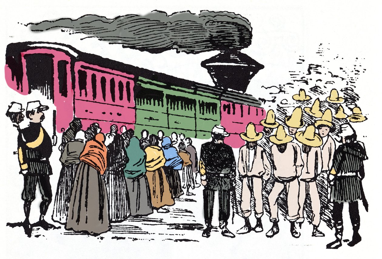 La Revolución Mexicana (1910-1920): deportación de trabajadores en el Valle Nacional, circa 1908 - Xilografía de José Guadalupe Posada (1852-1913) de José Guadalupe Posada