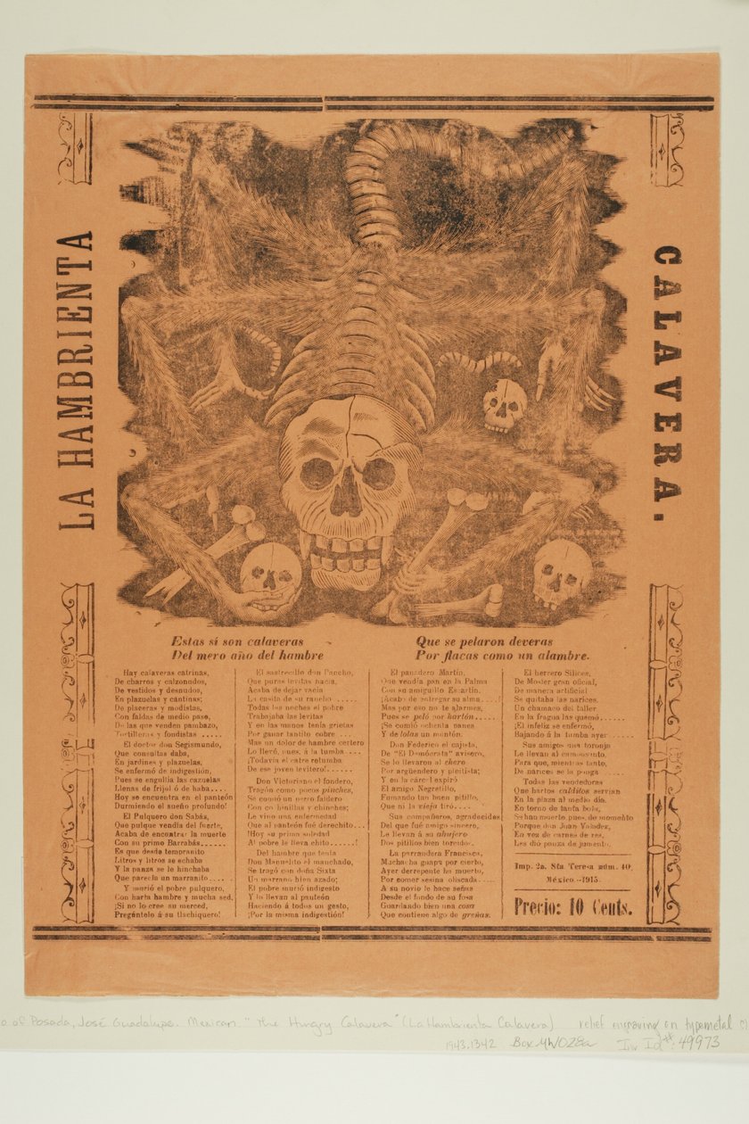 Die verhungernde Calavera de José Guadalupe Posada