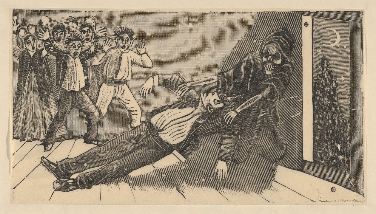 La aparición del fantasma de don Juan Manuel a Pachita la Alfajorera de José Guadalupe Posada