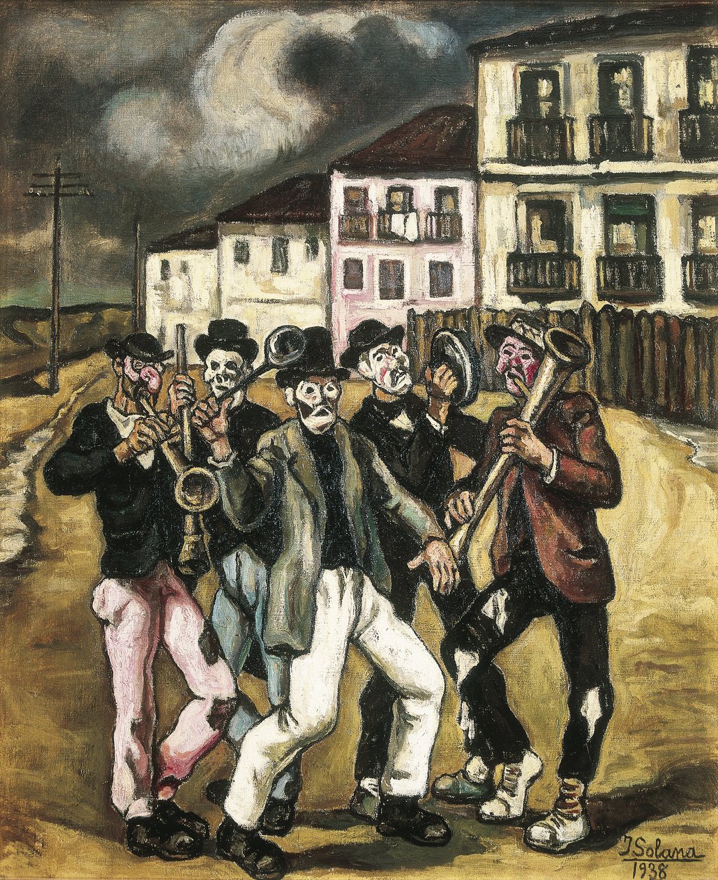 GUTIERREZ SOLANA, José (1886-1945). Máscaras vinateras. 1944-1945. Óleo sobre lienzo. Colección particular de Jose Gutierrez Solana