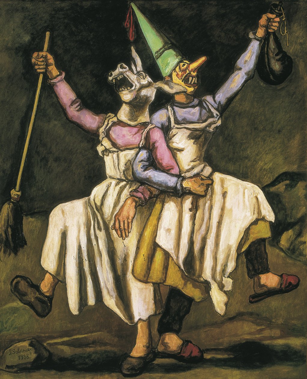 GUTIERREZ SOLANA, José (1886-1945). Máscaras bailando brazo con brazo. 1938. Óleo sobre lienzo. ESPAÑA. MADRID (COMUNIDAD AUTÓNOMA). Madrid. Fundación Cultural Mapfre Vida de Jose Gutierrez Solana