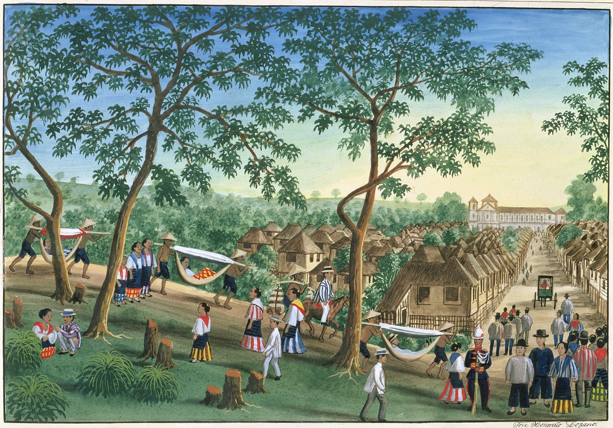 Excursión a la fiesta de Antipolo, del "Álbum Febus de vistas en y alrededor de Manila", c.1845 de Jose Honorato Lozano