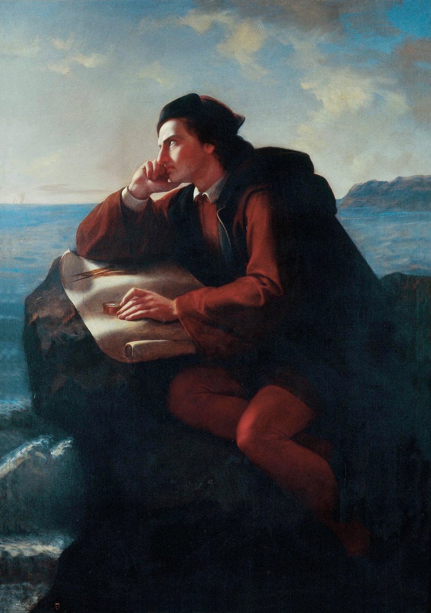 Spanish: Inspiración de Cristóbal Colón Inspiración de Cristóbal Colón de José María Obregón