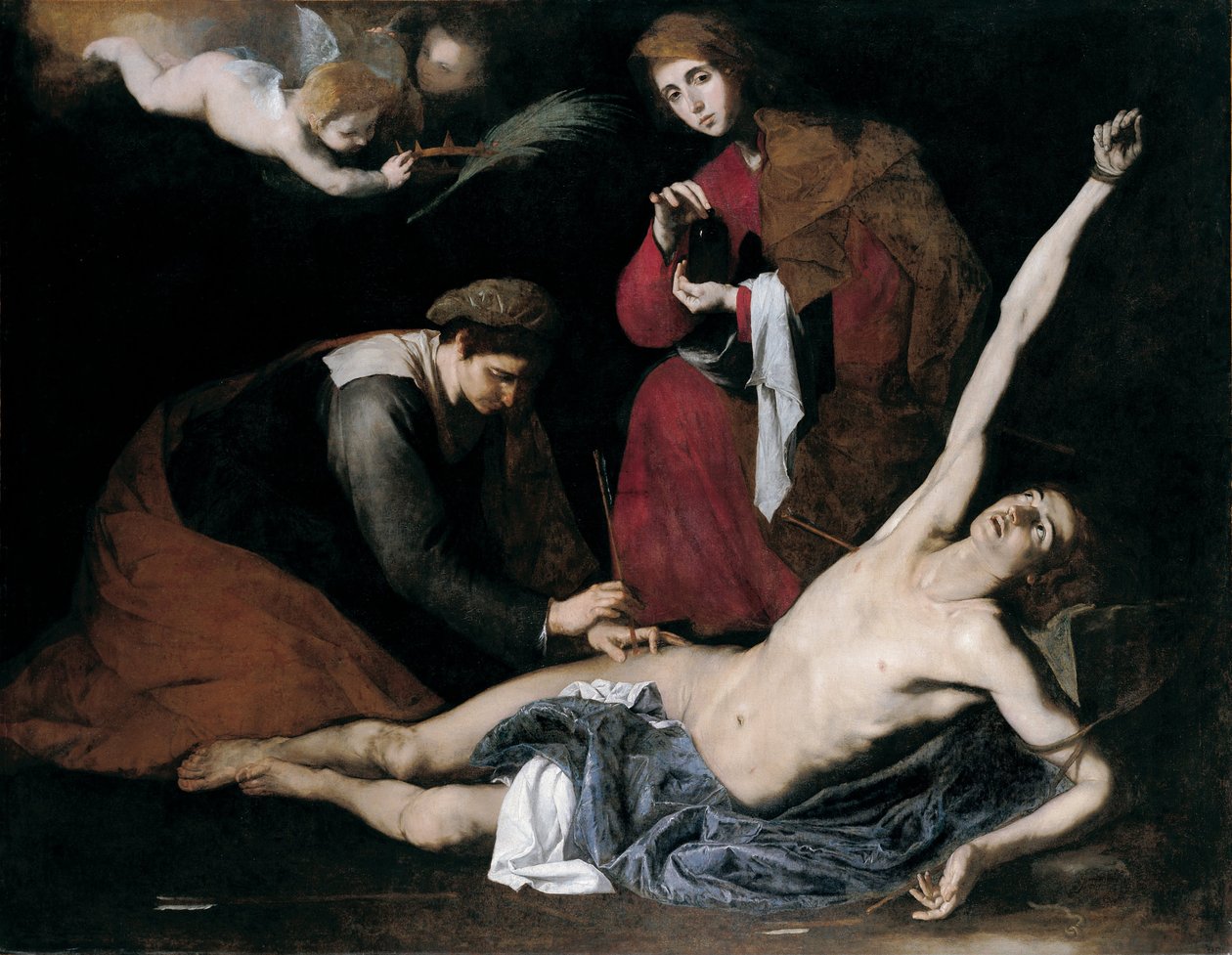 San Sebastián atendido por las santas mujeres, c. 1621 de Jose de Ribera