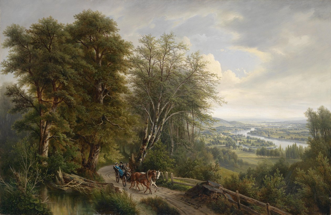 Gran paisaje del Danubio con vista a Nußdorf de Josef Burgaritzky