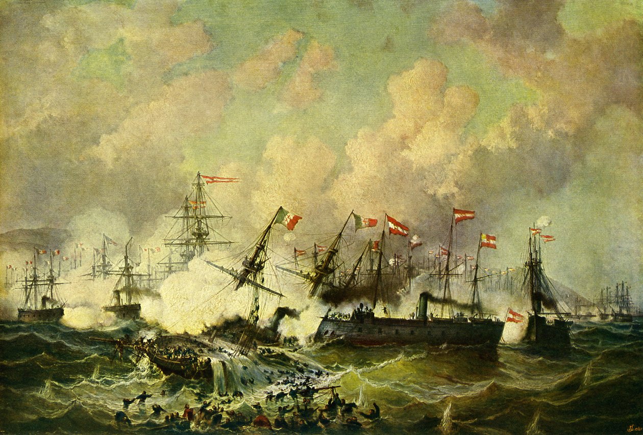 La batalla naval de Lissa, 20 de julio de 1866 de Josef Karl Berthold Puttner