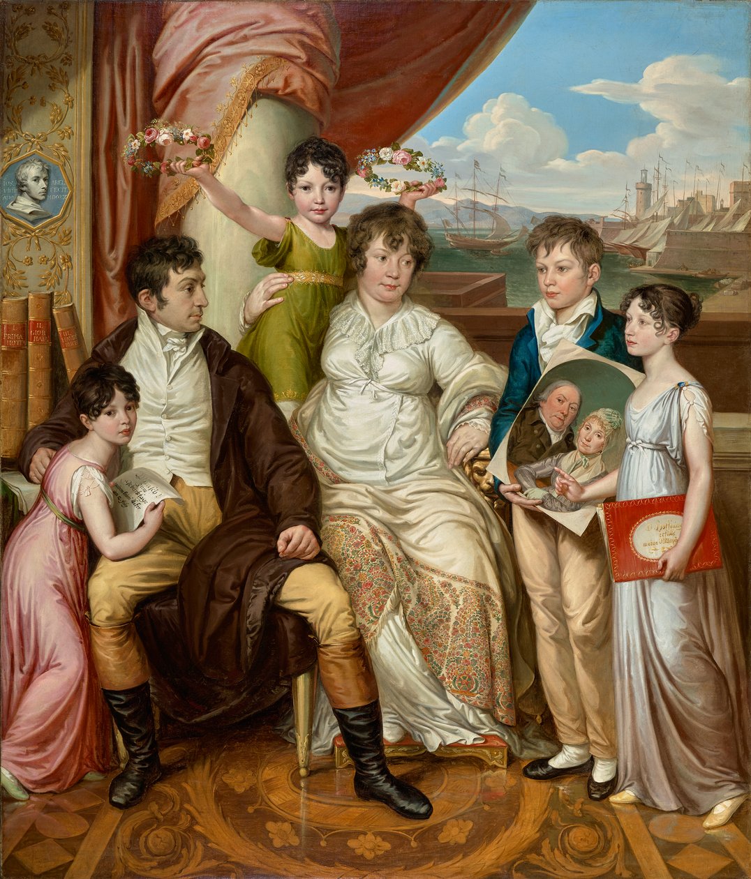La familia del mayorista Johann Christian Edler von Bruchmann de Josef Abel