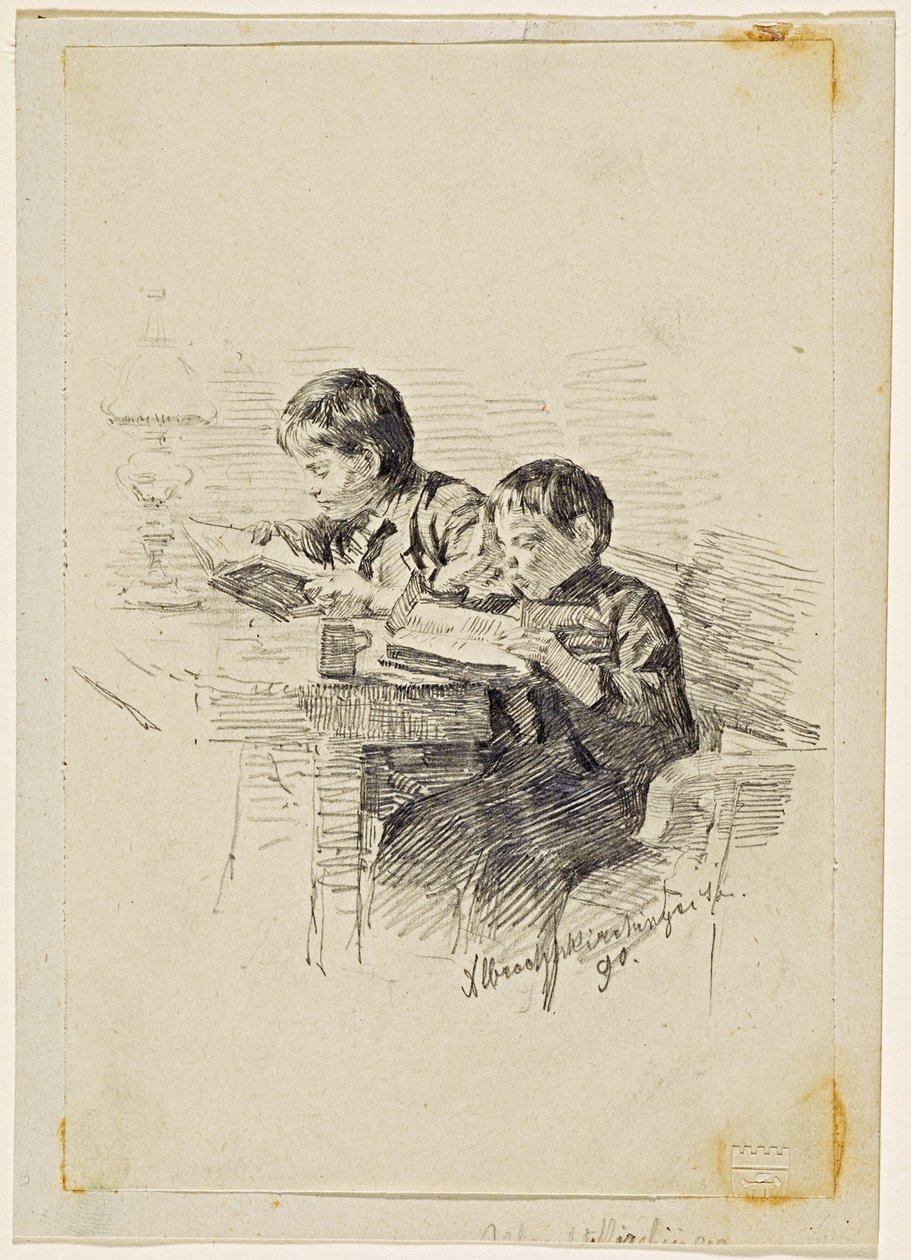 Chicos leyendo de Josef Albrechtskirchinger