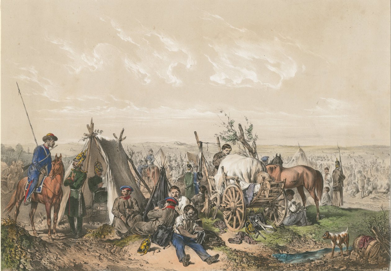 Una escena de la Guerra de Independencia en Hungría en 1849, ca. 1849 de Josef Anton Strassgschwandtner