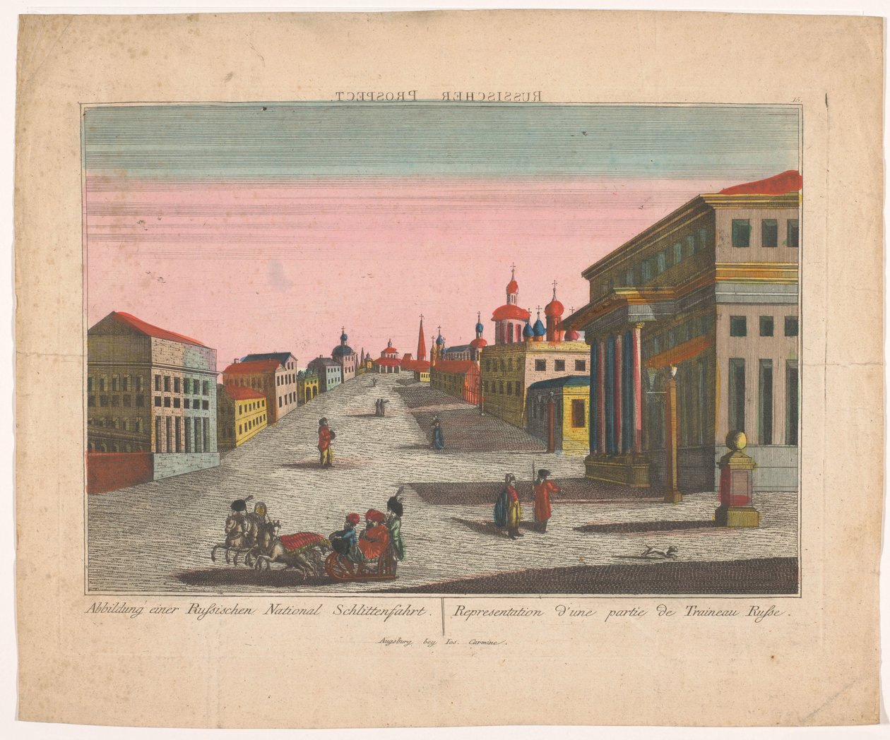 Vista de una calle en Rusia Perspectiva rusa (título sobre el objeto) de Josef Carmine