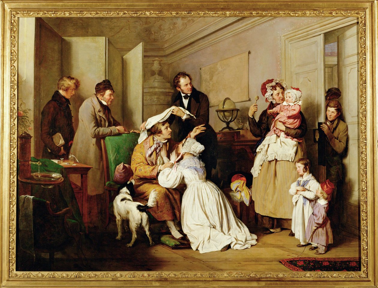 Der Augenarzt - El oftalmólogo ... (pintura sobre lienzo) de Josef Danhauser