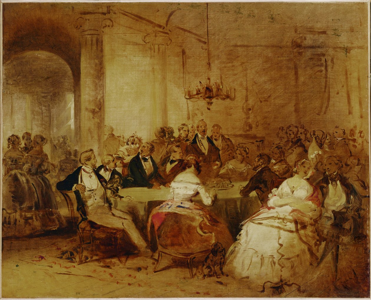 Escena de sociedad. La elegante sociedad vienesa en la época de Schubert ... de Josef Danhauser