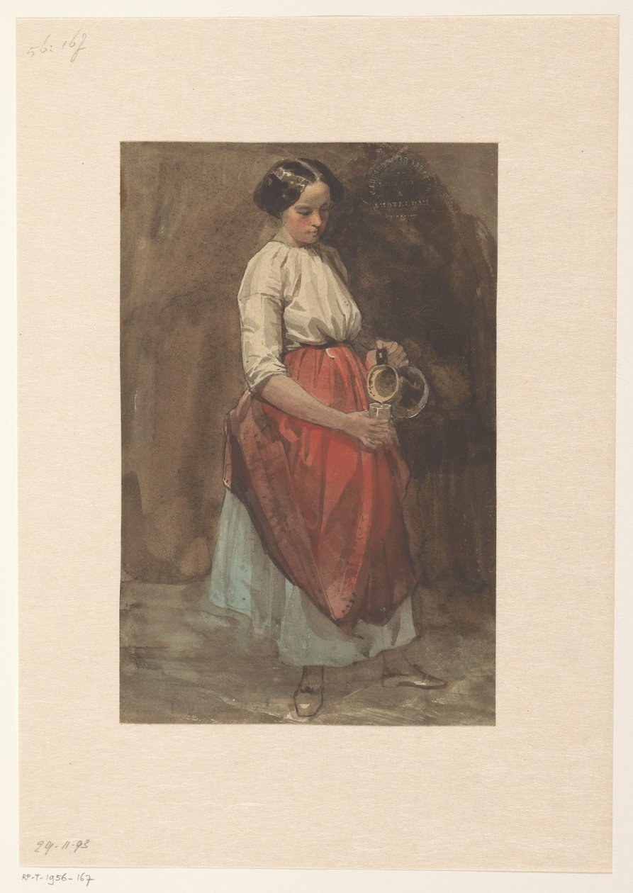 Chica de pie sirviendo un vaso de Josef Eduard Tetar van Elven