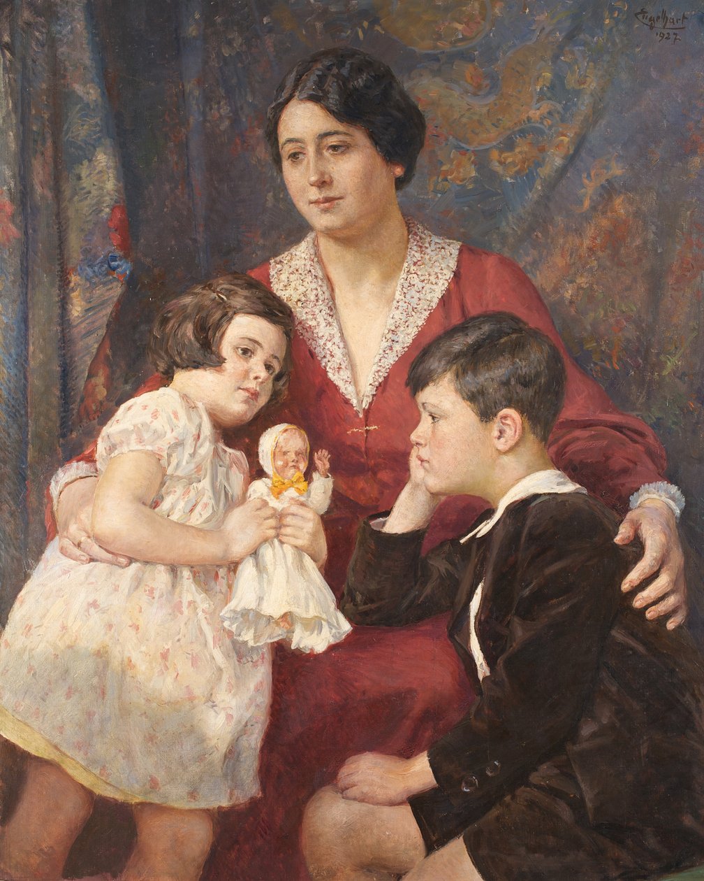 Sra. Hirsch con sus hijos de Josef Engelhart