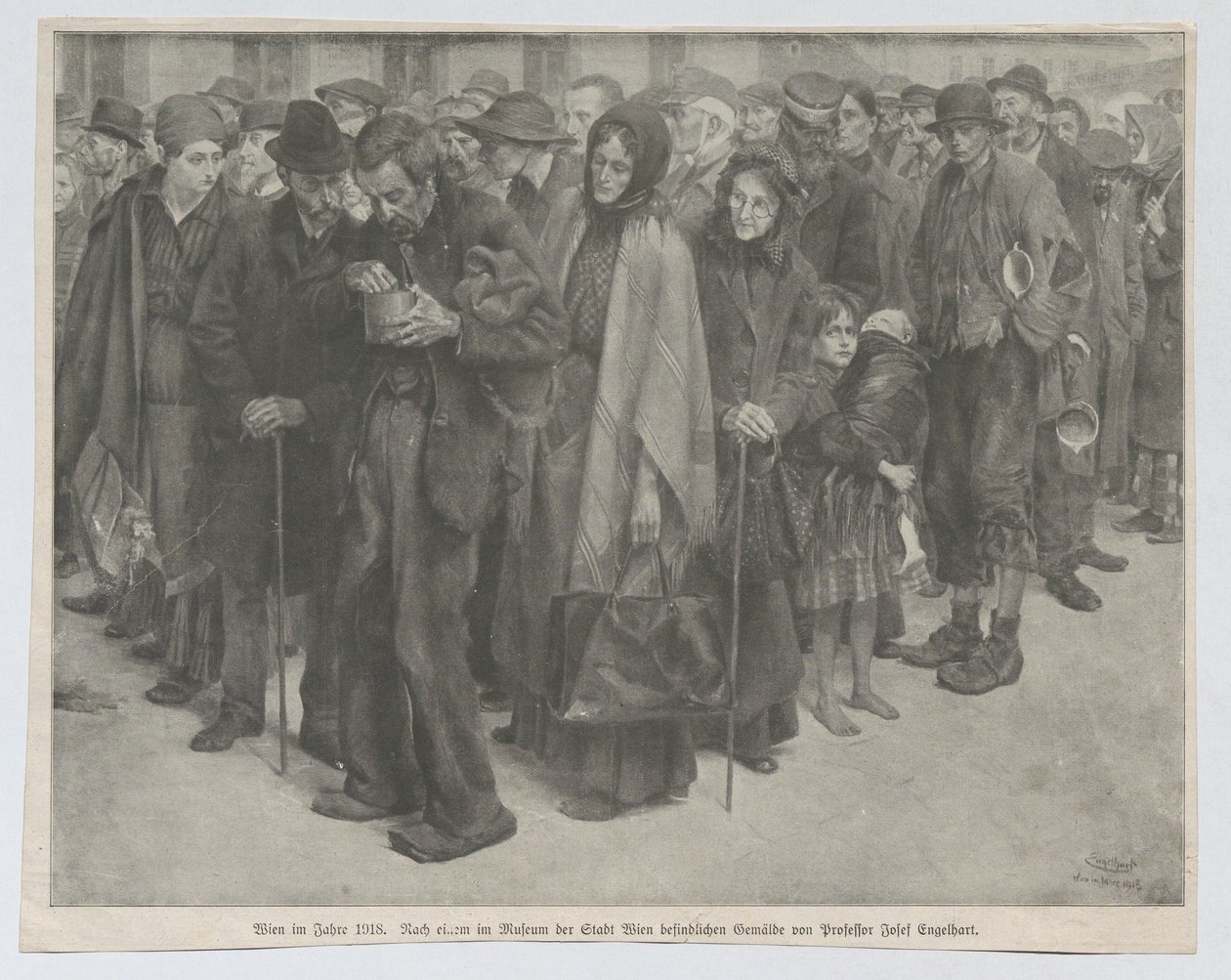 Recorte de periódico, probablemente de la «Leipziger Illustrirten Zeitung»: «Viena en el año 1918» de Josef Engelhart