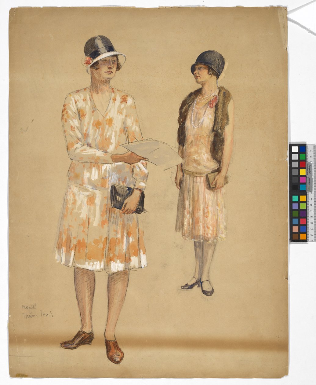 Dos estudios de Maridl, la hija del artista de Josef Engelhart