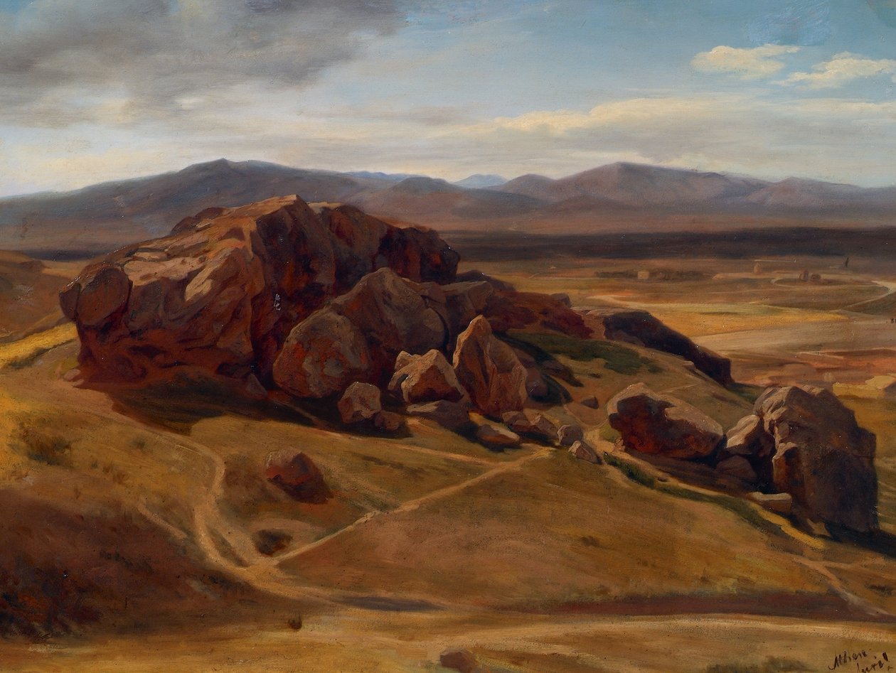 Paisaje de montaña cerca de Atenas (El "Areopag") de Josef Hoffmann